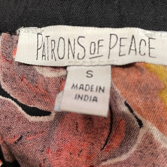 Patrons of Peace- Boho Black Floral Print Maxi Skirt size S - Picture 4 of 5